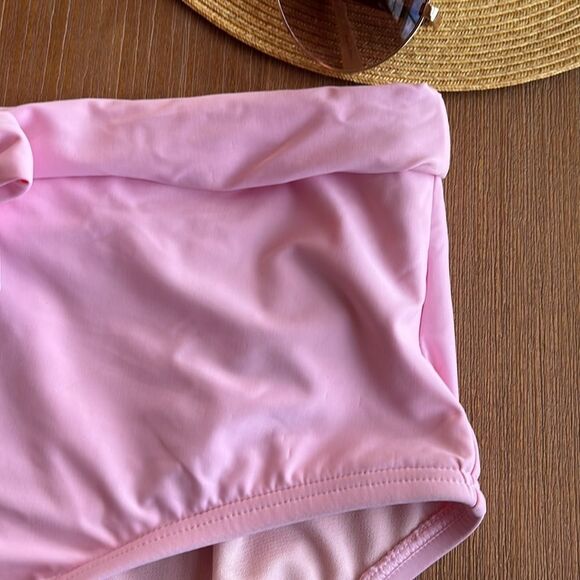 GIBSON Latimer Tie Front Pink Bikini Bottom Size Large - Picture 3 of 11